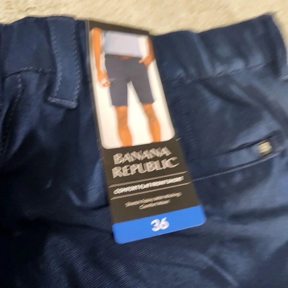 Banana Republic Shorts Mens 36 Comfort Flat‎ Front Chino Elastic Waist Golf NEW